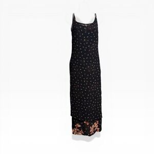 Lori Weidner Evenings Maxi Dress Womens 4 Black Excellent Butterfly Floral 90s